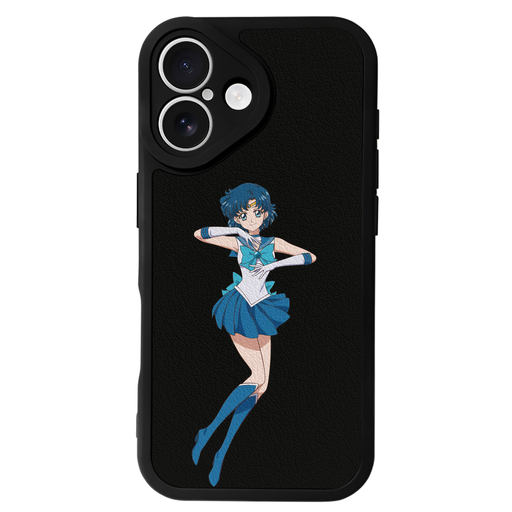 （画像用） 美少女戦士セーラームーン 水野 亜美 みずの あみ Sailor Moon Mizuno Ami 【iPhone 16シリーズ対応】シリコンスマホケース（レザー調） 材質：シリコン